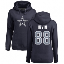 NFL Women's Nike Dallas Cowboys #88 Michael Irvin Navy Blue Name & Number Logo Pullover Hoodie