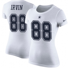 NFL Women's Nike Dallas Cowboys #88 Michael Irvin White Rush Pride Name & Number T-Shirt