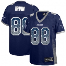 Women's Nike Dallas Cowboys #88 Michael Irvin Elite Navy Blue Drift Fashion NFL Jersey