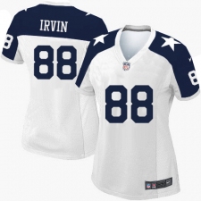 Women's Nike Dallas Cowboys #88 Michael Irvin Elite White Throwback Alternate NFL Jersey