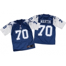 Men's Nike Dallas Cowboys #70 Zack Martin Elite Navy/White Throwback NFL Jersey