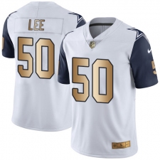 Men's Nike Dallas Cowboys #50 Sean Lee Limited White/Gold Rush NFL Jersey