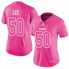 Women's Nike Dallas Cowboys #50 Sean Lee Limited Pink Rush Fashion NFL Jersey