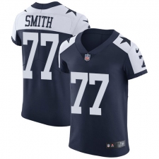 Men's Nike Dallas Cowboys #77 Tyron Smith Navy Blue Throwback Alternate Vapor Untouchable Elite Player NFL Jersey