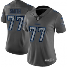 Women's Nike Dallas Cowboys #77 Tyron Smith Gray Static Vapor Untouchable Limited NFL Jersey