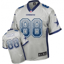 Men's Nike Dallas Cowboys #88 Dez Bryant Elite Grey Drift Fashion NFL Jersey
