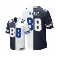 Men's Nike Dallas Cowboys #88 Dez Bryant Elite Navy Blue/White Split Fashion NFL Jersey