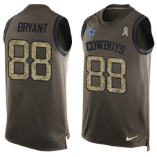 Men's Nike Dallas Cowboys #88 Dez Bryant Limited Green Salute to Service Tank Top NFL Jersey