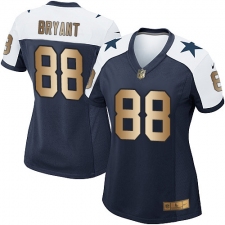 Women's Nike Dallas Cowboys #88 Dez Bryant Elite Navy/Gold Throwback Alternate NFL Jersey