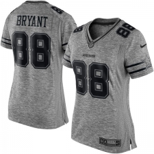 Women's Nike Dallas Cowboys #88 Dez Bryant Limited Gray Gridiron NFL Jersey