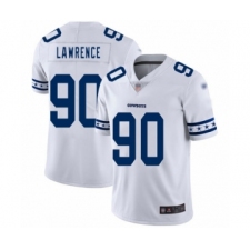 Men's Dallas Cowboys #90 DeMarcus Lawrence White Team Logo Fashion Limited Football Jersey