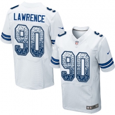 Men's Nike Dallas Cowboys #90 Demarcus Lawrence Elite White Road Drift Fashion NFL Jersey
