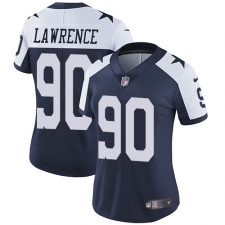 Women's Nike Dallas Cowboys #90 Demarcus Lawrence Elite Navy Blue Throwback Alternate NFL Jersey