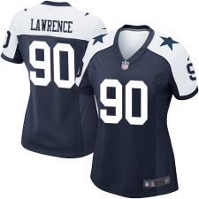 Women's Nike Dallas Cowboys #90 Demarcus Lawrence Game Navy Blue Throwback Alternate NFL Jersey