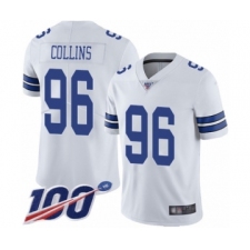 Men's Dallas Cowboys #96 Maliek Collins White Vapor Untouchable Limited Player 100th Season Football Jersey