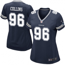 Women's Nike Dallas Cowboys #96 Maliek Collins Game Navy Blue Team Color NFL Jersey