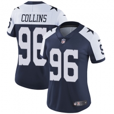 Women's Nike Dallas Cowboys #96 Maliek Collins Navy Blue Throwback Alternate Vapor Untouchable Limited Player NFL Jersey