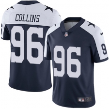Youth Nike Dallas Cowboys #96 Maliek Collins Navy Blue Throwback Alternate Vapor Untouchable Limited Player NFL Jersey