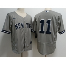 Men's New York Yankees #11 Anthony Volpe Grey Stitched Flex Base Nike Jersey