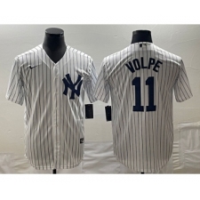 Men's New York Yankees #11 Anthony Volpe White Stitched MLB Cool Base Nike Jersey