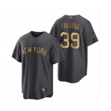 Men's New York Yankees #39 Jose Trevino Charcoal 2022 All-Star Cool Base Stitched Baseball Jersey