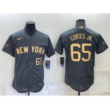 Men's New York Yankees #65 Nestor Cortes Jr Number Grey 2022 All Star Stitched Flex Base Nike Jersey
