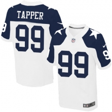 Men's Nike Dallas Cowboys #99 Charles Tapper Elite White Throwback Alternate NFL Jersey