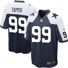 Men's Nike Dallas Cowboys #99 Charles Tapper Game Navy Blue Throwback Alternate NFL Jersey