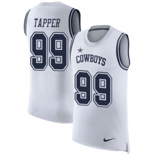 Men's Nike Dallas Cowboys #99 Charles Tapper Limited White Rush Player Name & Number Tank Top NFL Jersey