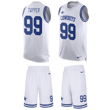 Men's Nike Dallas Cowboys #99 Charles Tapper Limited White Tank Top Suit NFL Jersey