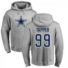 NFL Nike Dallas Cowboys #99 Charles Tapper Ash Name & Number Logo Pullover Hoodie
