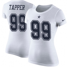 NFL Women's Nike Dallas Cowboys #99 Charles Tapper White Rush Pride Name & Number T-Shirt