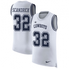 Men's Nike Dallas Cowboys #32 Orlando Scandrick Limited White Rush Player Name & Number Tank Top NFL Jersey