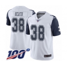 Men's Dallas Cowboys #38 Jeff Heath Limited White Rush Vapor Untouchable 100th Season Football Jersey