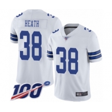 Men's Dallas Cowboys #38 Jeff Heath White Vapor Untouchable Limited Player 100th Season Football Jersey