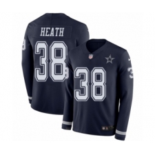 Men's Nike Dallas Cowboys #38 Jeff Heath Limited Navy Blue Therma Long Sleeve NFL Jersey