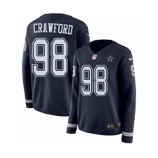 Women's Nike Dallas Cowboys #98 Tyrone Crawford Limited Navy Blue Therma Long Sleeve NFL Jersey