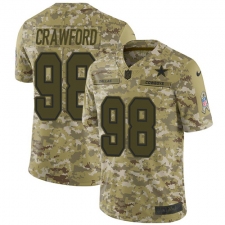 Youth Nike Dallas Cowboys #98 Tyrone Crawford Limited Camo 2018 Salute to Service NFL Jersey