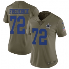 Women's Nike Dallas Cowboys #72 Travis Frederick Limited Olive 2017 Salute to Service NFL Jersey