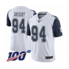 Men's Dallas Cowboys #94 Randy Gregory Limited White Rush Vapor Untouchable 100th Season Football Jersey