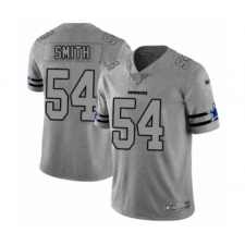Men's Dallas Cowboys #54 Jaylon Smith Gray Team Logo Gridiron Limited Player Football Jersey