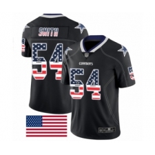 Men's Dallas Cowboys #54 Jaylon Smith Limited Black Rush USA Flag Football Jersey