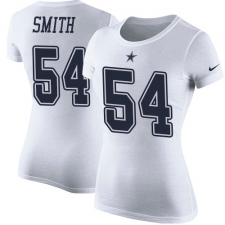NFL Women's Nike Dallas Cowboys #54 Jaylon Smith White Rush Pride Name & Number T-Shirt