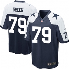Men's Nike Dallas Cowboys #79 Chaz Green Game Navy Blue Throwback Alternate NFL Jersey