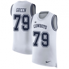 Men's Nike Dallas Cowboys #79 Chaz Green Limited White Rush Player Name & Number Tank Top NFL Jersey