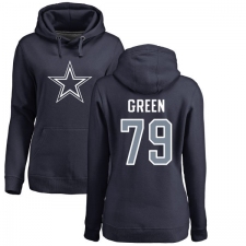 NFL Women's Nike Dallas Cowboys #79 Chaz Green Navy Blue Name & Number Logo Pullover Hoodie