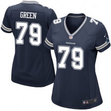 Women's Nike Dallas Cowboys #79 Chaz Green Game Navy Blue Team Color NFL Jersey