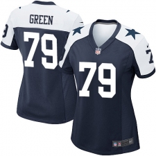 Women's Nike Dallas Cowboys #79 Chaz Green Game Navy Blue Throwback Alternate NFL Jersey