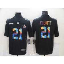 Men's Dallas Cowboys #21 Ezekiel Elliott Rainbow Version Nike Limited Jersey