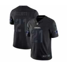 Men's Nike Dallas Cowboys #21 Ezekiel Elliott Limited Black Rush Impact NFL Jersey